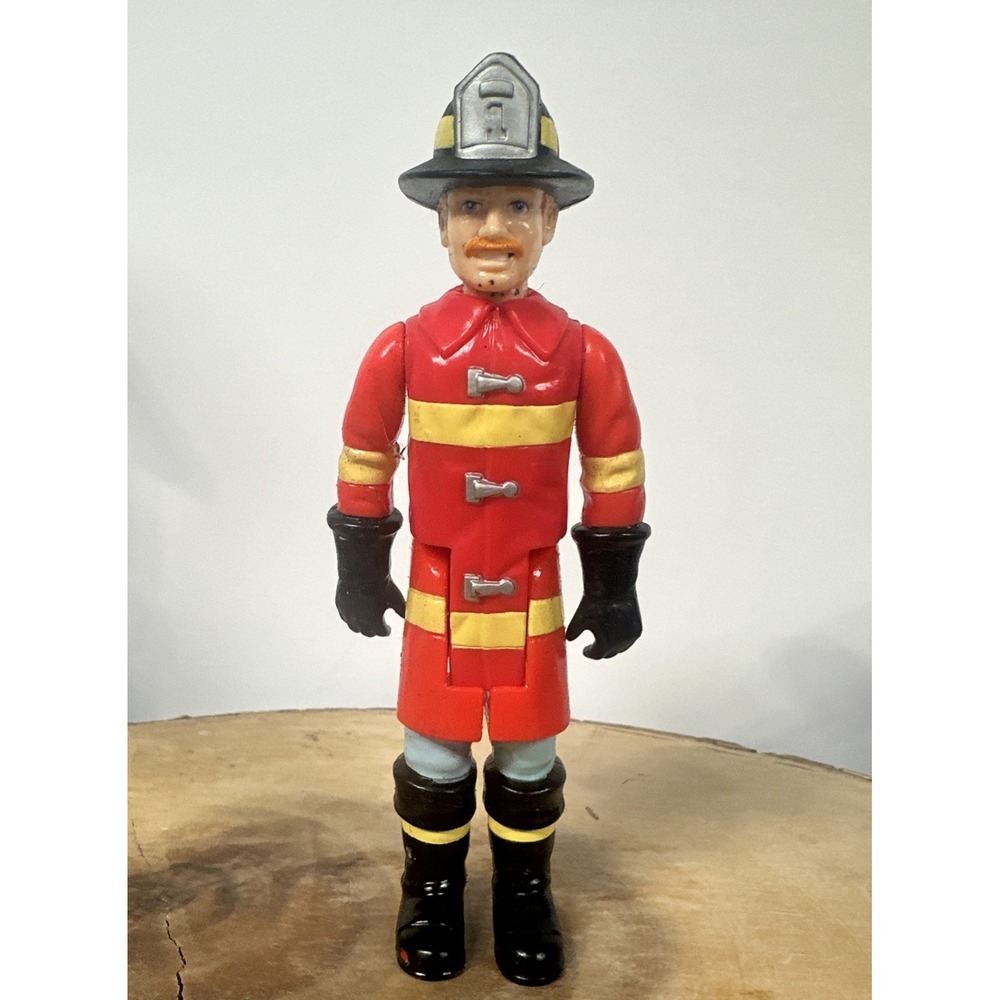 Vintage Playskool Dollhouse Red FIREMAN Firefighter Man Figure Doll
